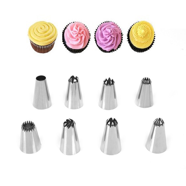Zestaw 8 dużych nasadek do dekoracji ciast - narzędzia do formowania w kształcie ust dla cukiernictwa - Wianko - 2
