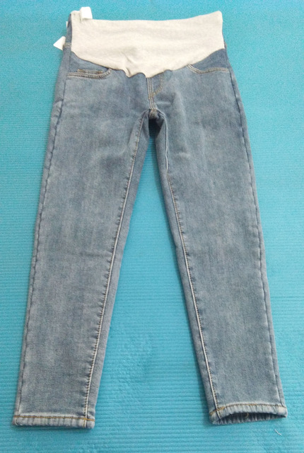 Dżinsowe legginsy ciążowe zimowe Plus aksamitne ciepłe spodnie - Wianko - 23