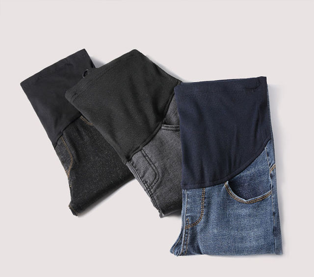 Dżinsowe legginsy ciążowe zimowe Plus aksamitne ciepłe spodnie - Wianko - 14