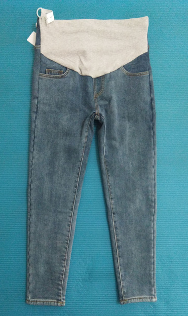 Dżinsowe legginsy ciążowe zimowe Plus aksamitne ciepłe spodnie - Wianko - 24