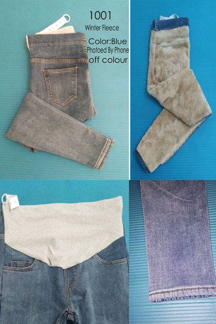 Dżinsowe legginsy ciążowe zimowe Plus aksamitne ciepłe spodnie - Wianko - 20