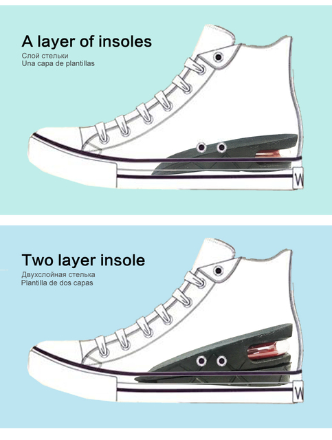 Niewidoczna regulowana wkładka podwyższająca do butów - 2 warstwy, 3-4,5 cm - Wianko - 7