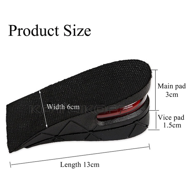 Niewidoczna regulowana wkładka podwyższająca do butów - 2 warstwy, 3-4,5 cm - Wianko - 4