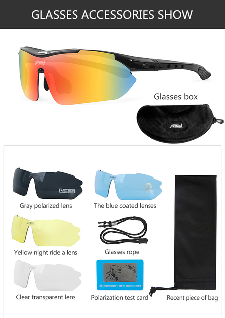 Okulary rowerowe polaroidowe UV400 z 5 soczewkami, unisex - Wianko - 14