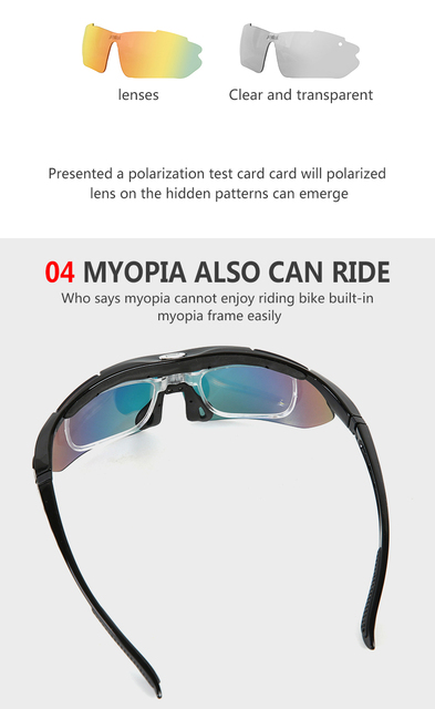 Okulary rowerowe polaroidowe UV400 z 5 soczewkami, unisex - Wianko - 17