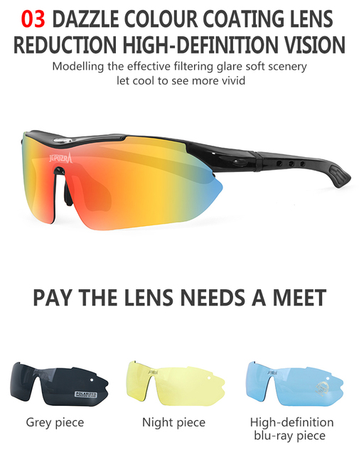 Okulary rowerowe polaroidowe UV400 z 5 soczewkami, unisex - Wianko - 19