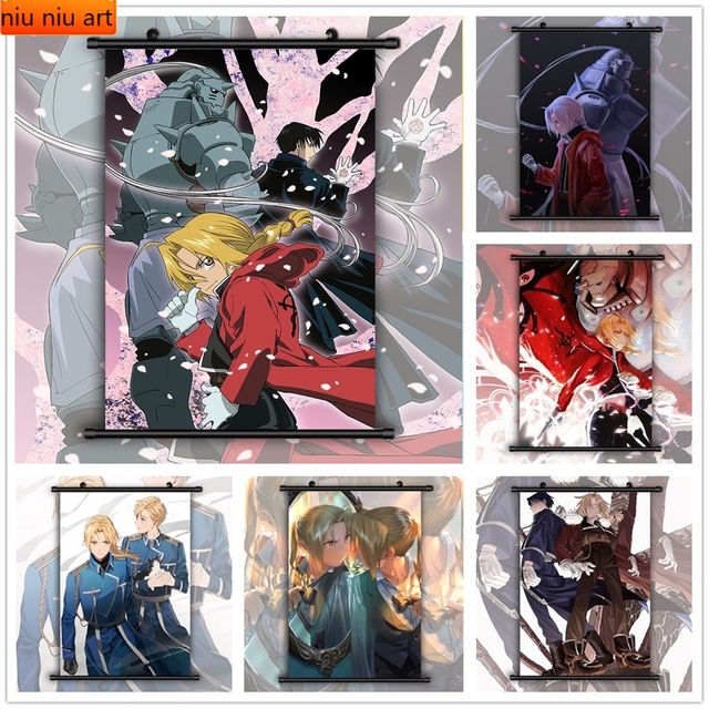 Obraz na płótnie Fullmetal Alchemik Edward i Alphonse Elric Anime Manga - dekoracja ścienna plakat ozdobny - Wianko - 1
