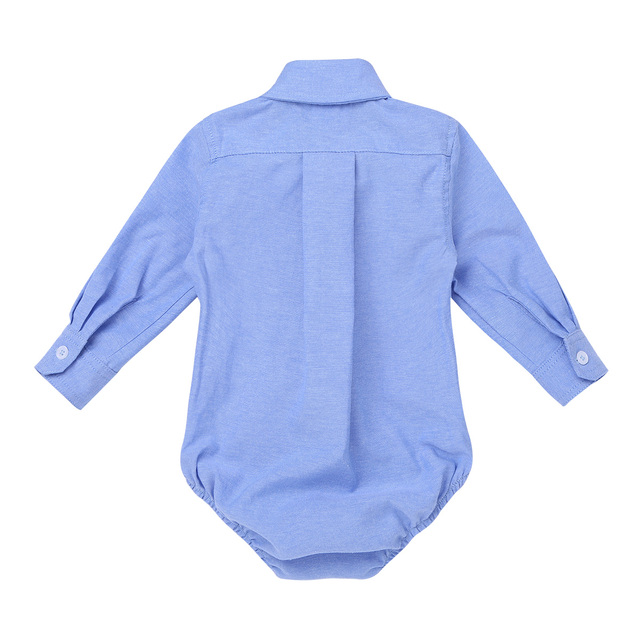 Kombinezon Dżentelmen Baby Boy - dla noworodków, klasyczna koszula biała z długimi rękawami - Wianko - 9