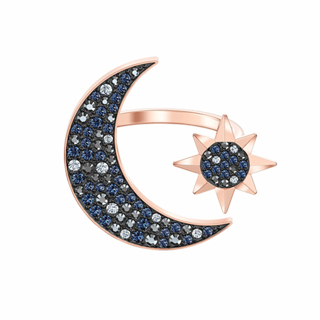 Kolczyki z zapięciem typu sztyft SWA1:1 - oryginalna biżuteria 2020, uroczy wisiorek gwiazda i księżyc, czarne magiczne kolczyki romantyczny prezent dla kobiet - Wianko - 18