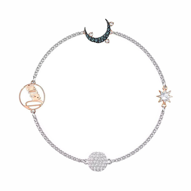 Kolczyki z zapięciem typu sztyft SWA1:1 - oryginalna biżuteria 2020, uroczy wisiorek gwiazda i księżyc, czarne magiczne kolczyki romantyczny prezent dla kobiet - Wianko - 24