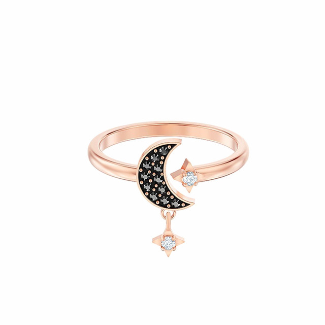 Kolczyki z zapięciem typu sztyft SWA1:1 - oryginalna biżuteria 2020, uroczy wisiorek gwiazda i księżyc, czarne magiczne kolczyki romantyczny prezent dla kobiet - Wianko - 19