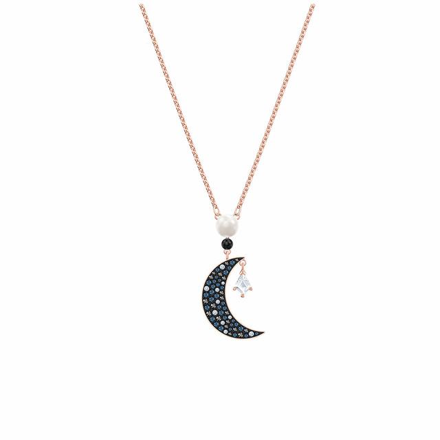 Kolczyki z zapięciem typu sztyft SWA1:1 - oryginalna biżuteria 2020, uroczy wisiorek gwiazda i księżyc, czarne magiczne kolczyki romantyczny prezent dla kobiet - Wianko - 30
