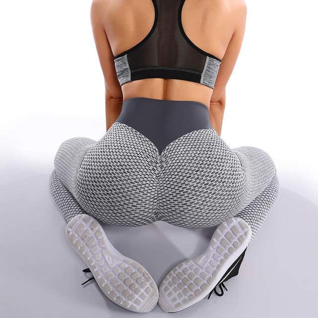 Damskie spodnie do jogi KIWI RATA z wysokim stanem, kontrola brzucha, effekt Scrunched Booty, legginsy treningowe z teksturowanymi rajstopami - Wianko - 87