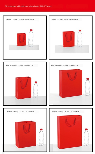Czerwona długa papierowa torba dekoracyjna na prezent do słodkich wyrobów - Wianko - 9