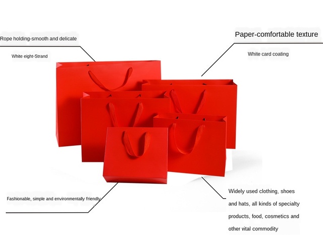 Czerwona długa papierowa torba dekoracyjna na prezent do słodkich wyrobów - Wianko - 8