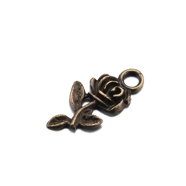 Bransoletki naszyjnik metalowe, pozłacane, w kształcie kwiatu róży, 20 sztuk/partia, 20x10mm, do DIY biżuterii - Wianko - 10