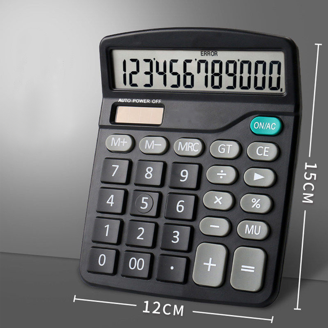 Kalkulator biurkowy z duży LCD, 12-cyfrowy wyświetlacz, funkcje podstawowe - Wianko - 5