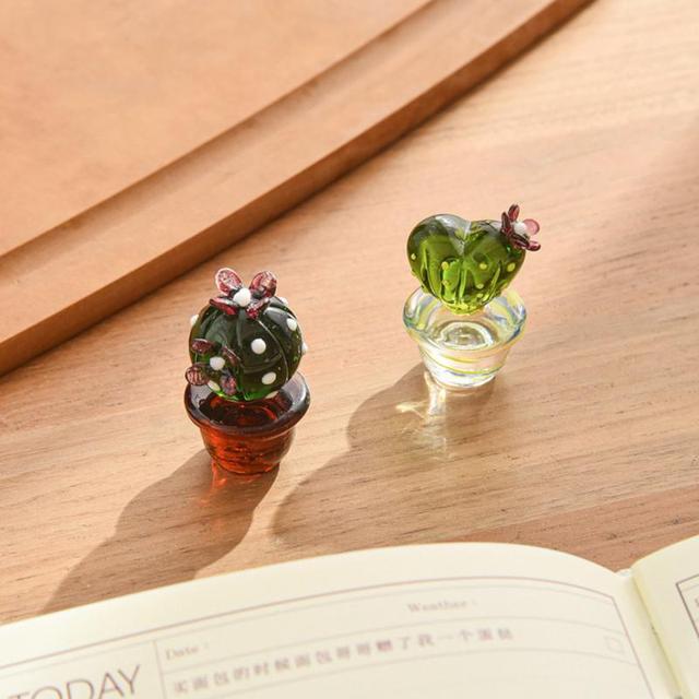 Figurka miniaturowa rośliny - ręcznie robione akcesoria dekoracyjne z kaktusem dla domu, sypialni, salonu i biura - Wianko - 2