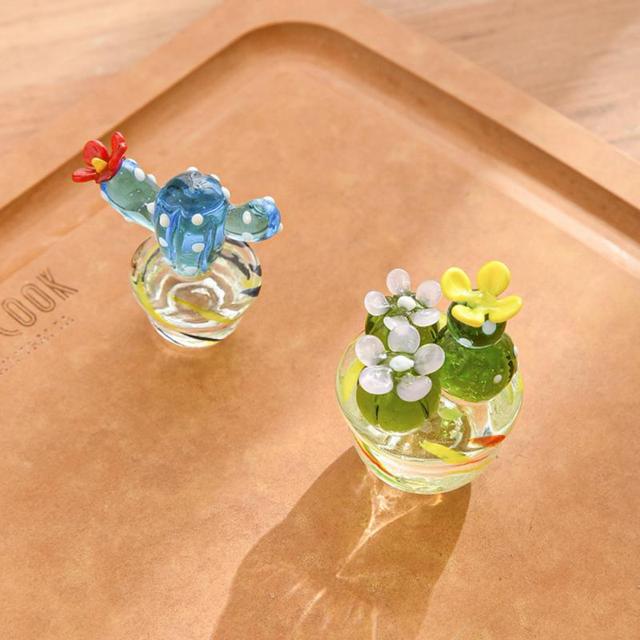 Figurka miniaturowa rośliny - ręcznie robione akcesoria dekoracyjne z kaktusem dla domu, sypialni, salonu i biura - Wianko - 3