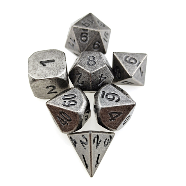 Kości metalowe wielościenne 7 wzorów w kolekcji w etui ze świecącymi w ciemności tęczowymi kostkami DND RPG - Wianko - 4