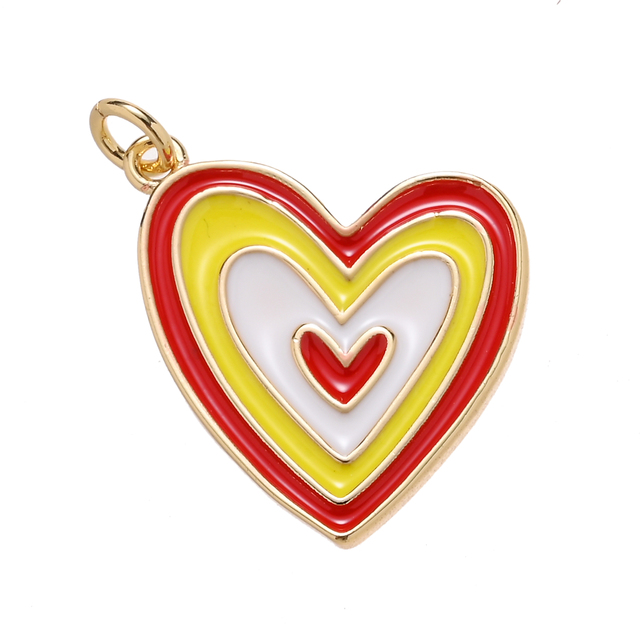 Wisiorek w kształcie serca Rainbow miłość - złoty wraz ze złotą gwiazdą i urokiem miedzianym - Wianko - 7