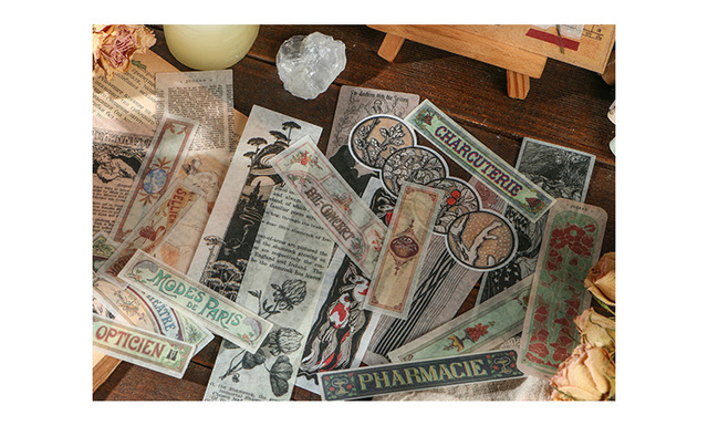40 sztuk naklejek papierowych Vintage Moon Phase Astrolabe Antique bilet - dekoracje i etykiety Planner Scrapbooking - Wianko - 12