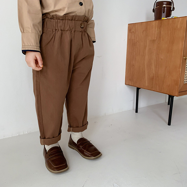 Nowe dziecęce luźne szarawary wiosenne 2021 - spodnie dla dziewczynek z elastycznym pasem - Wianko - 5