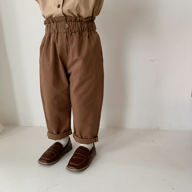 Nowe dziecęce luźne szarawary wiosenne 2021 - spodnie dla dziewczynek z elastycznym pasem - Wianko - 6