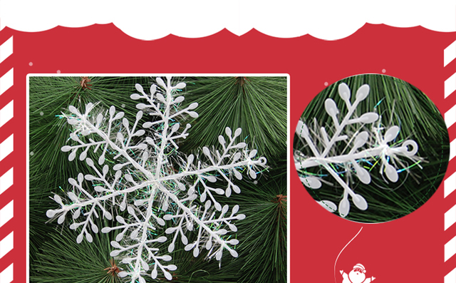 15 sztuk DIY plastikowych białych fałszywych płatków śniegu na Boże Narodzenie - ozdoby do dekoracji choinki i domu na święta - Wianko - 6
