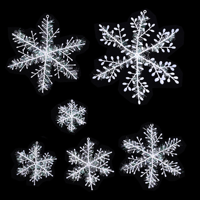 15 sztuk DIY plastikowych białych fałszywych płatków śniegu na Boże Narodzenie - ozdoby do dekoracji choinki i domu na święta - Wianko - 5