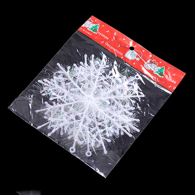 15 sztuk DIY plastikowych białych fałszywych płatków śniegu na Boże Narodzenie - ozdoby do dekoracji choinki i domu na święta - Wianko - 8
