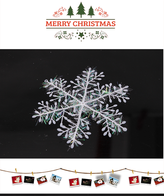 15 sztuk DIY plastikowych białych fałszywych płatków śniegu na Boże Narodzenie - ozdoby do dekoracji choinki i domu na święta - Wianko - 7