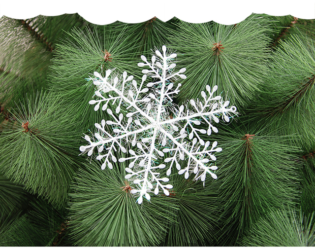 15 sztuk DIY plastikowych białych fałszywych płatków śniegu na Boże Narodzenie - ozdoby do dekoracji choinki i domu na święta - Wianko - 2