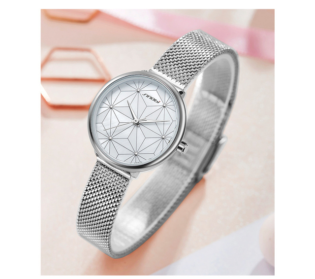 SINOBI elegancki zegarek damski róża złoto wodoodporny ultra-cienki ze stali nierdzewnej - Wianko - 8
