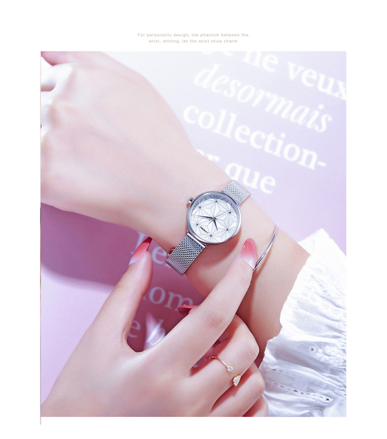 SINOBI elegancki zegarek damski róża złoto wodoodporny ultra-cienki ze stali nierdzewnej - Wianko - 3