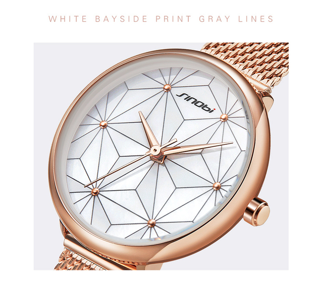 SINOBI elegancki zegarek damski róża złoto wodoodporny ultra-cienki ze stali nierdzewnej - Wianko - 11