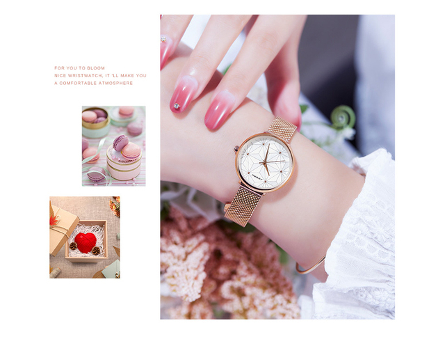 SINOBI elegancki zegarek damski róża złoto wodoodporny ultra-cienki ze stali nierdzewnej - Wianko - 2