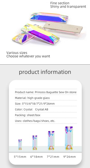 Szklane kamienie Strass Glitter AB do przyszywania - dekoracyjne akcesoria na spodnie, torby i ubrania - Wianko - 4