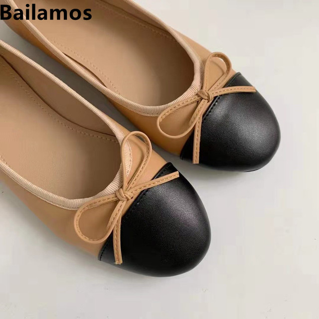 Modne damskie baleriny Bailamos 2021 - płaskie wsuwane buty typu flats - wiosna/jesień - markowe, biurowe mieszkania z muszką - Wianko - 10