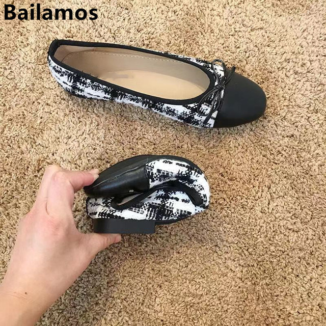 Modne damskie baleriny Bailamos 2021 - płaskie wsuwane buty typu flats - wiosna/jesień - markowe, biurowe mieszkania z muszką - Wianko - 16
