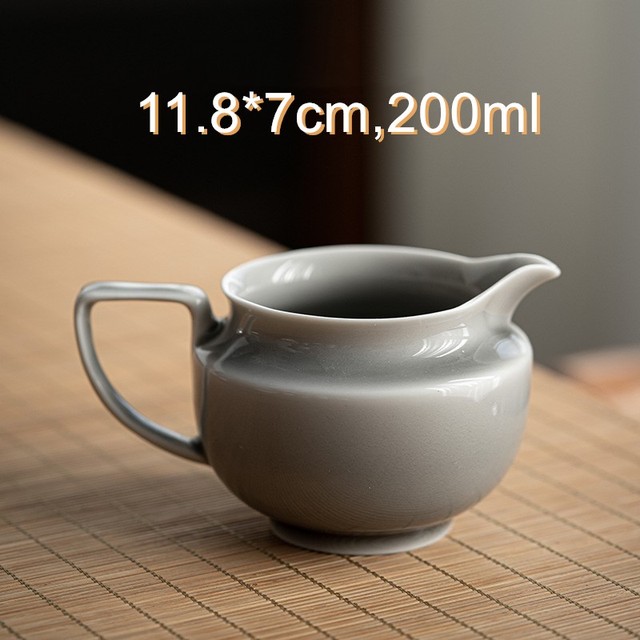 Zestaw do herbaty Kung Fu Justice Cup Ceramika Celadon z aloesową szarością - Wianko - 3