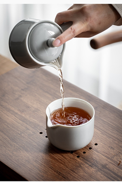 Zestaw do herbaty Kung Fu Justice Cup Ceramika Celadon z aloesową szarością - Wianko - 8