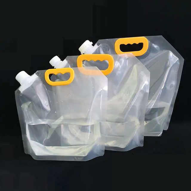 Przenośna składana torba na wodę pitną z małym otworem - przezroczysta - Wianko - 3