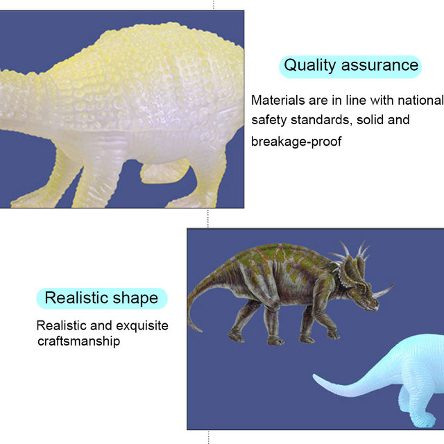 Zabawka Noctilucent dinozaur - 8 stylów mieszane pakiet świetlistych dinozaurów jurajskich - Wianko - 8