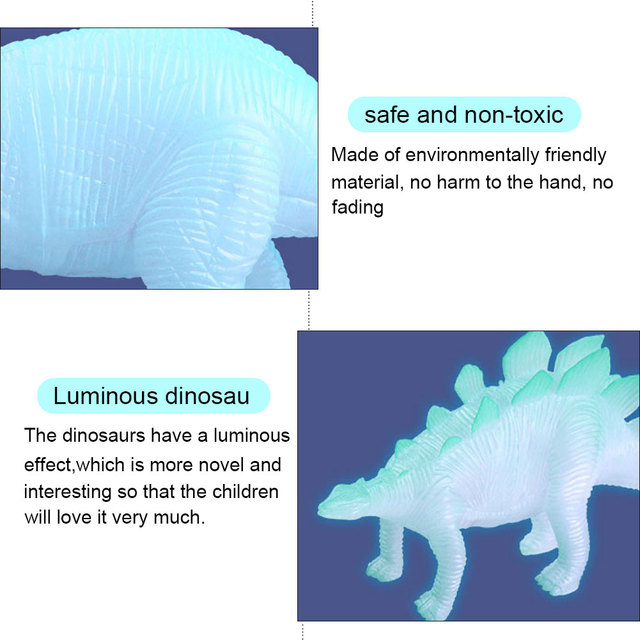 Zabawka Noctilucent dinozaur - 8 stylów mieszane pakiet świetlistych dinozaurów jurajskich - Wianko - 9