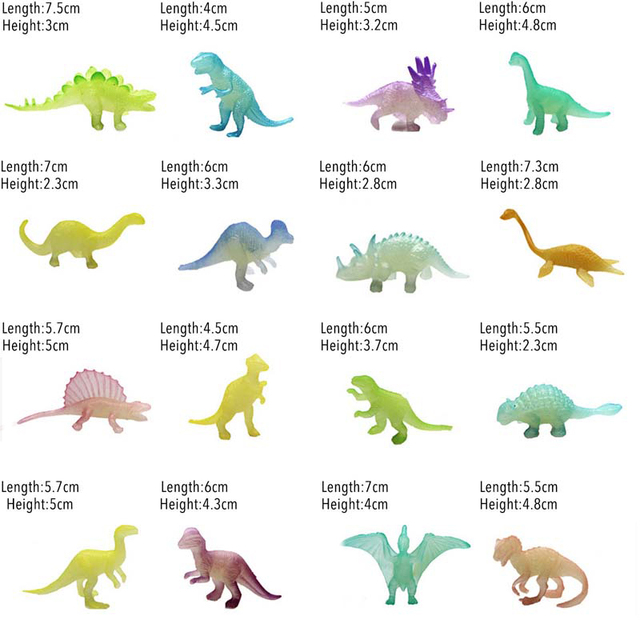 Zabawka Noctilucent dinozaur - 8 stylów mieszane pakiet świetlistych dinozaurów jurajskich - Wianko - 1