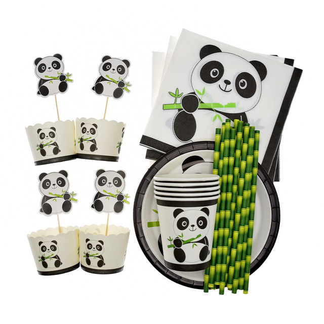 Tytuł produktu: Baner urodzinowy Panda z balonami, wykaszarką do ciast i torbą na prezenty - Wianko - 6
