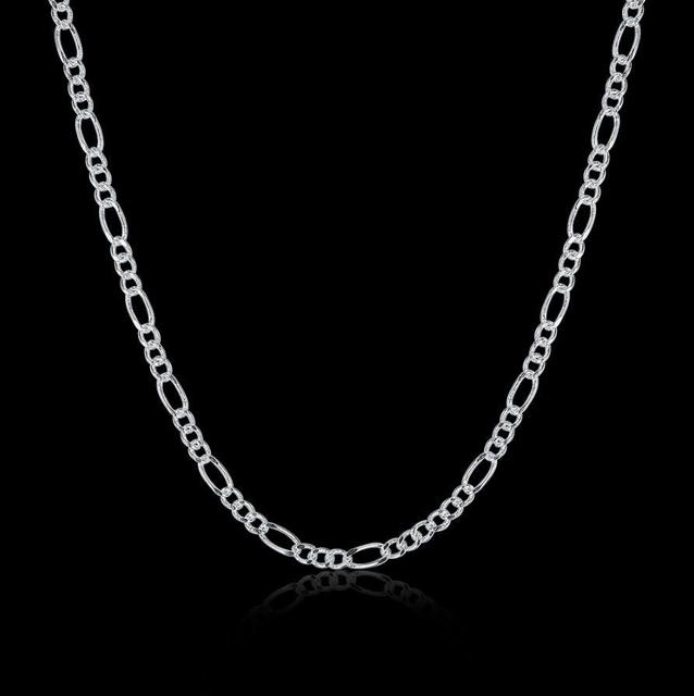 Łańcuch figaro 925 Sterling Silver, 35-70 cm, biżuteria Kolye Collares Sieraden Colier - Wianko - 2