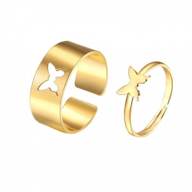 Artystyczne srebrne pierścionki otwierające w kształcie smoka, gwiazdy, księżyca i serca - zestaw dla pary - Wianko - 8