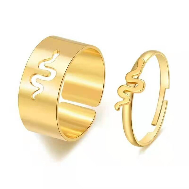 Artystyczne srebrne pierścionki otwierające w kształcie smoka, gwiazdy, księżyca i serca - zestaw dla pary - Wianko - 10
